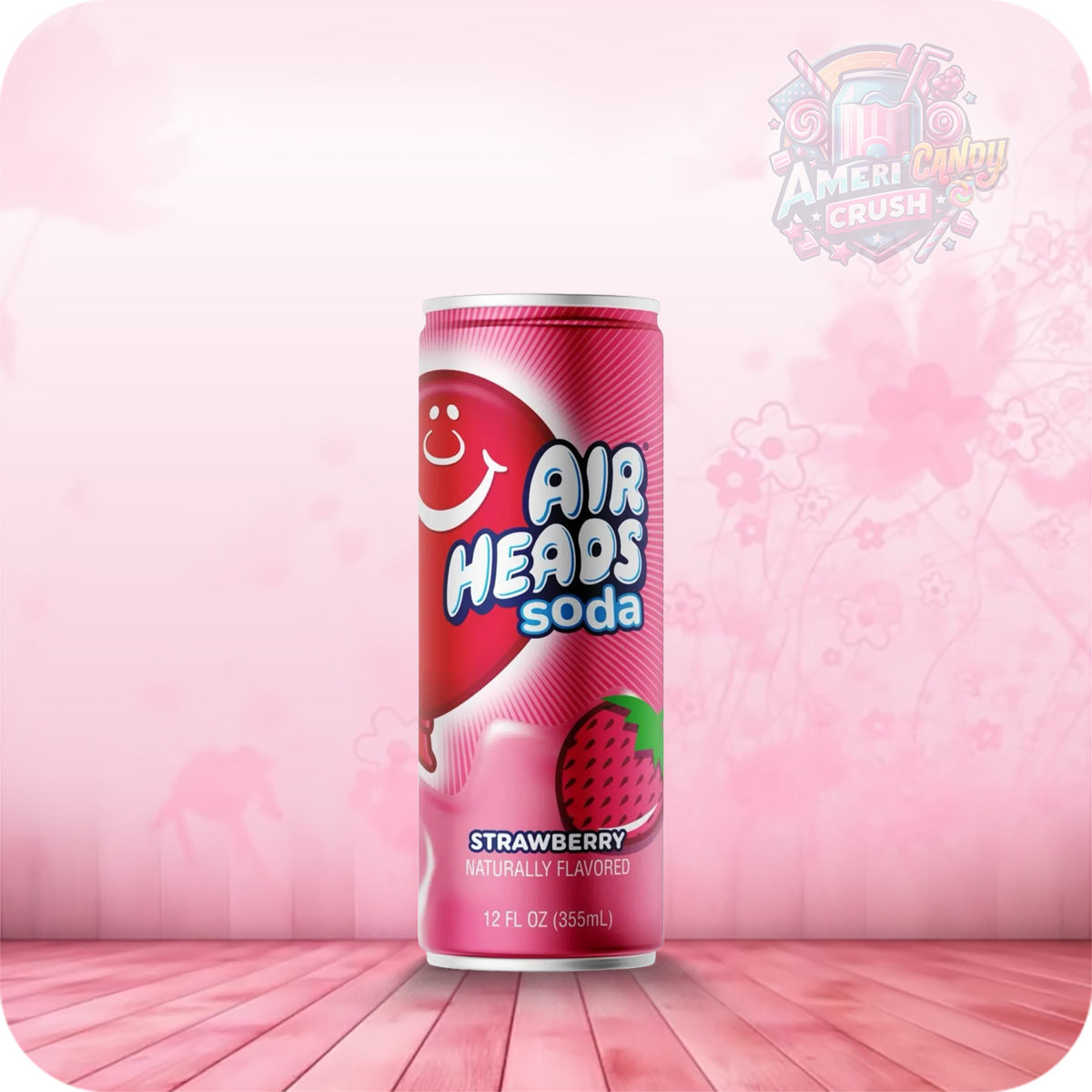 Airheads Soda - Strawberry 12oz 355ml Naturally Flavored Soft Drink