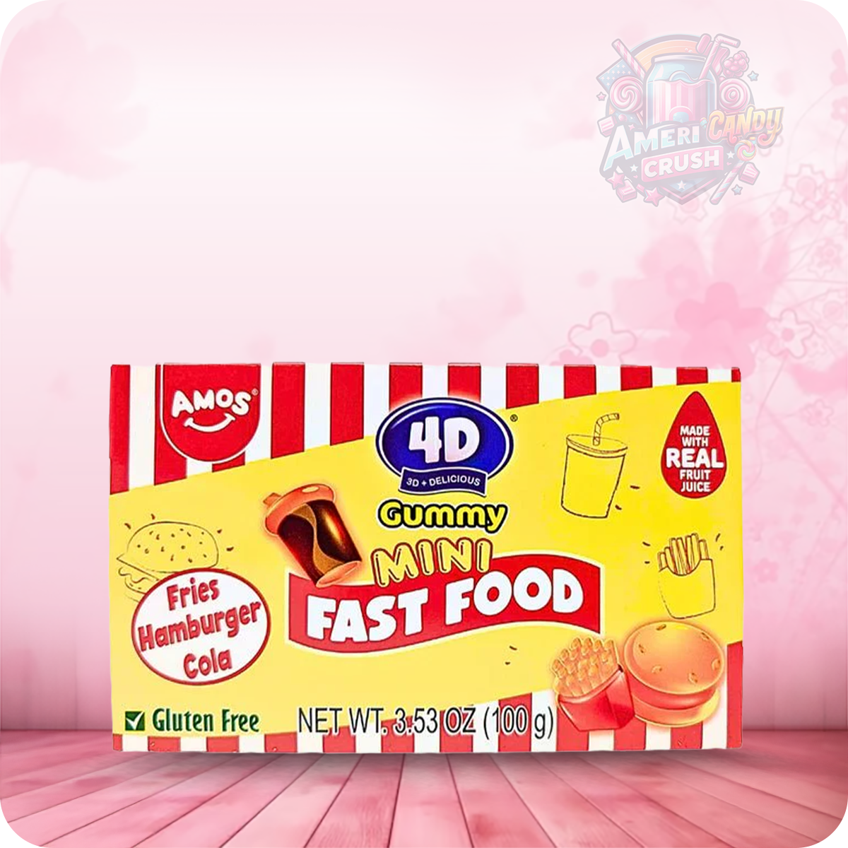 Amos 4D Fruit Gummy Mini Fast Food Theatre Box 100g