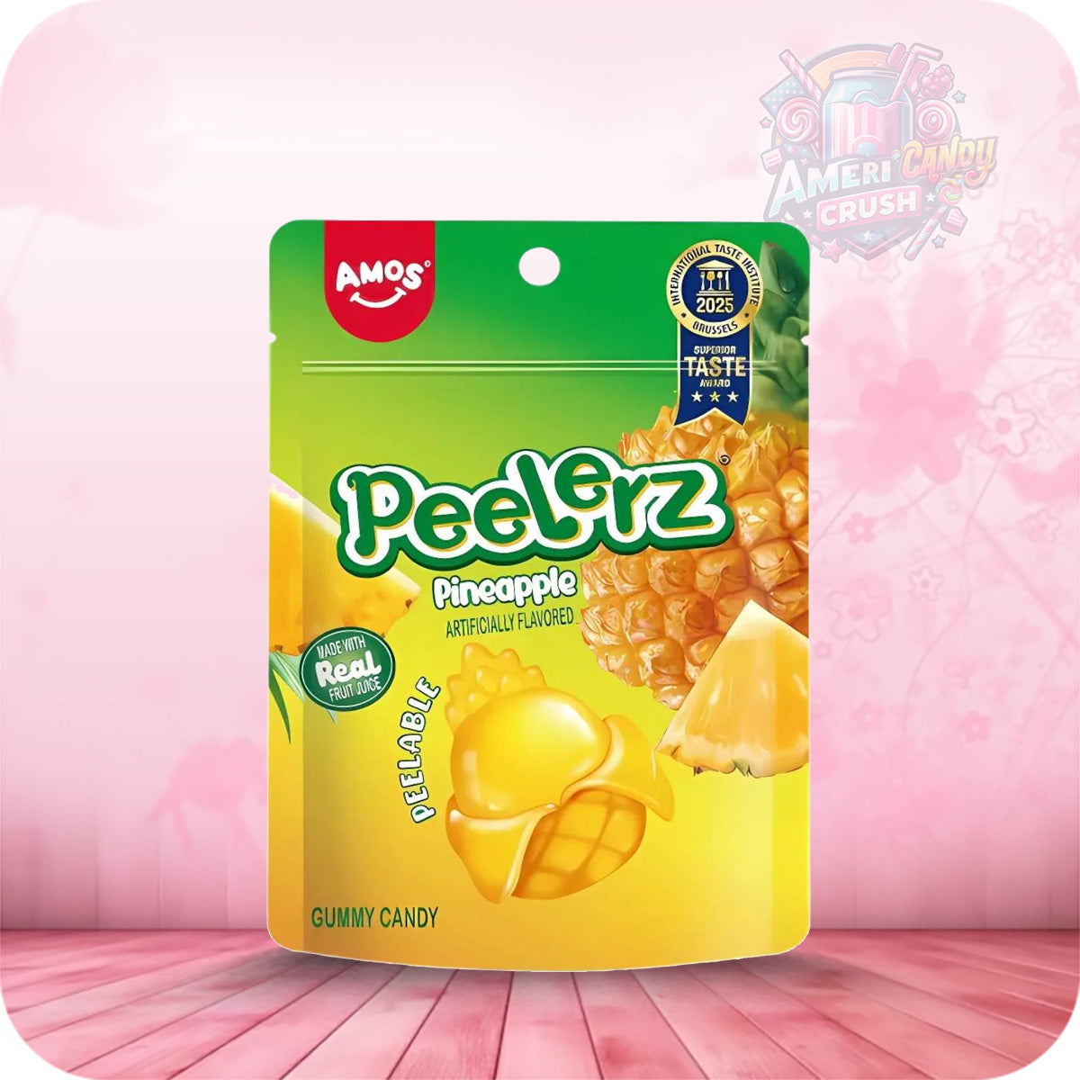 Amos Peelerz Gummy Pineapple Peg Bag 6oz (170g)