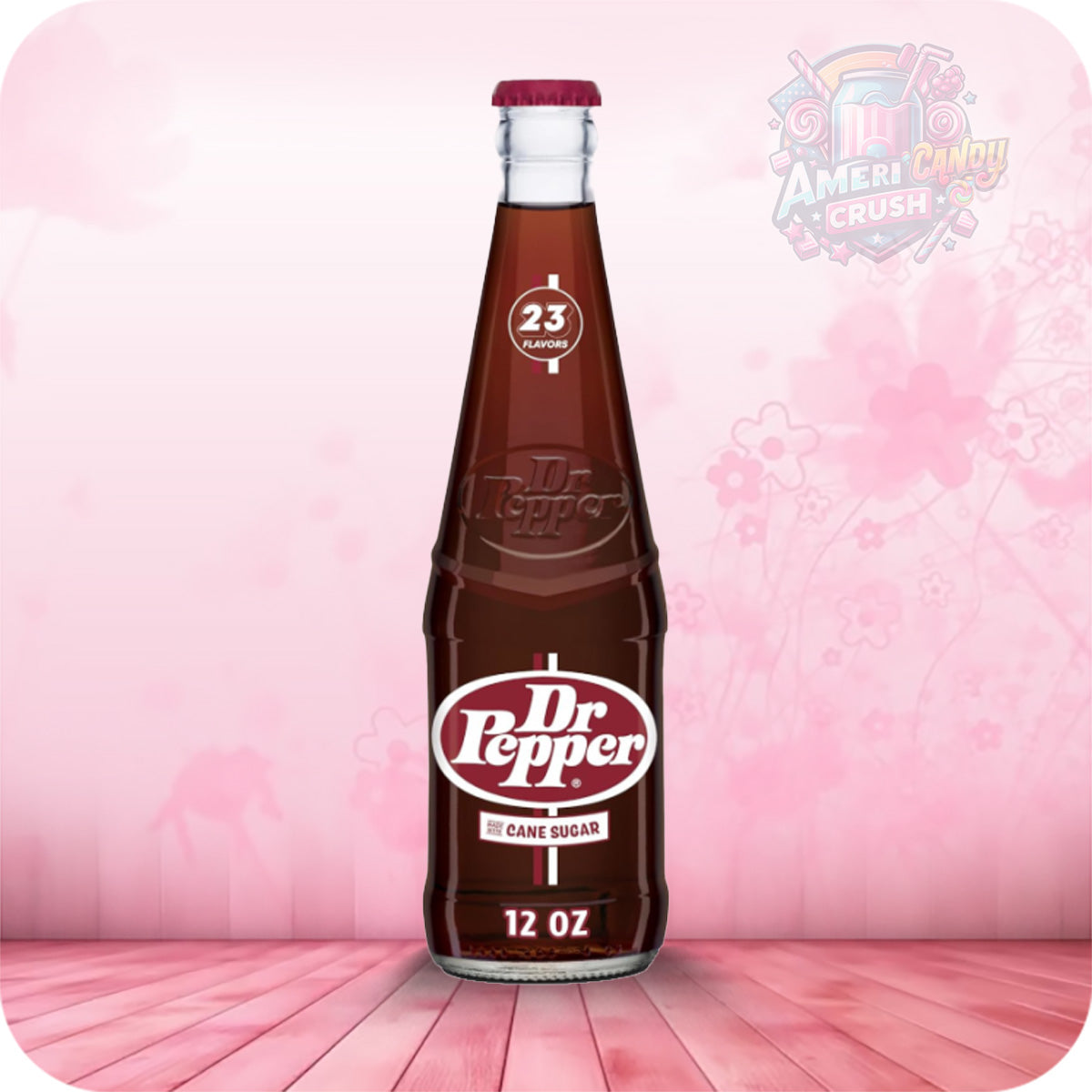 1 glass cold drink sugar Dr Pepper Cane Sugar 355 ml Glass Bottle