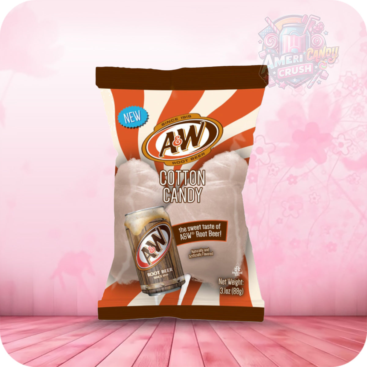 A&W Root Beer Cotton Candy 3.1oz (88g)