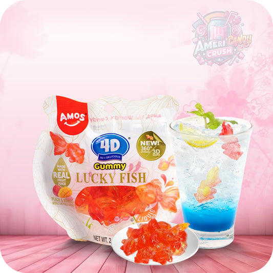 Amos 4D Gummy Lucky Fish Peg Bag 3.95oz (112g) 