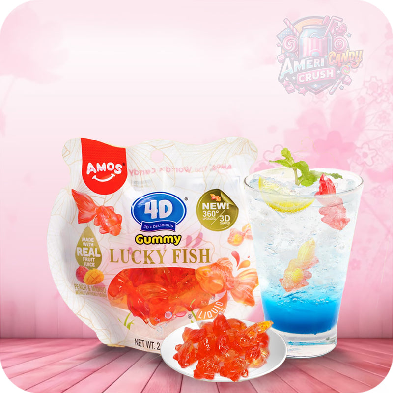 Amos 4D Gummy Lucky Fish Peg Bag 3.95oz (112g) 