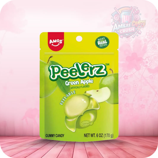 Amos Peelerz Gummy Green Apple Peg Bag 6oz (170g)