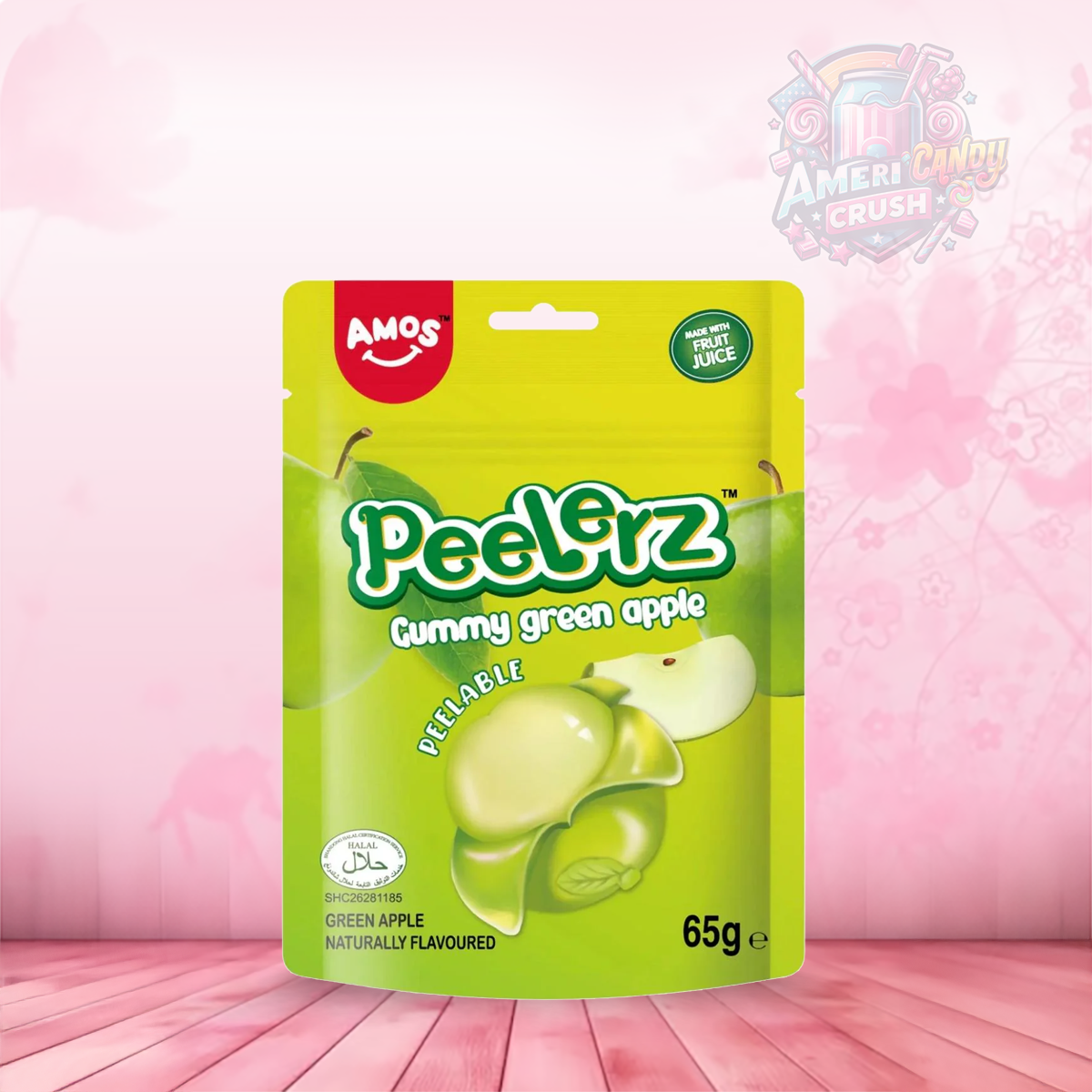 Amos Peelerz Halal Gummy Green Apple  65g