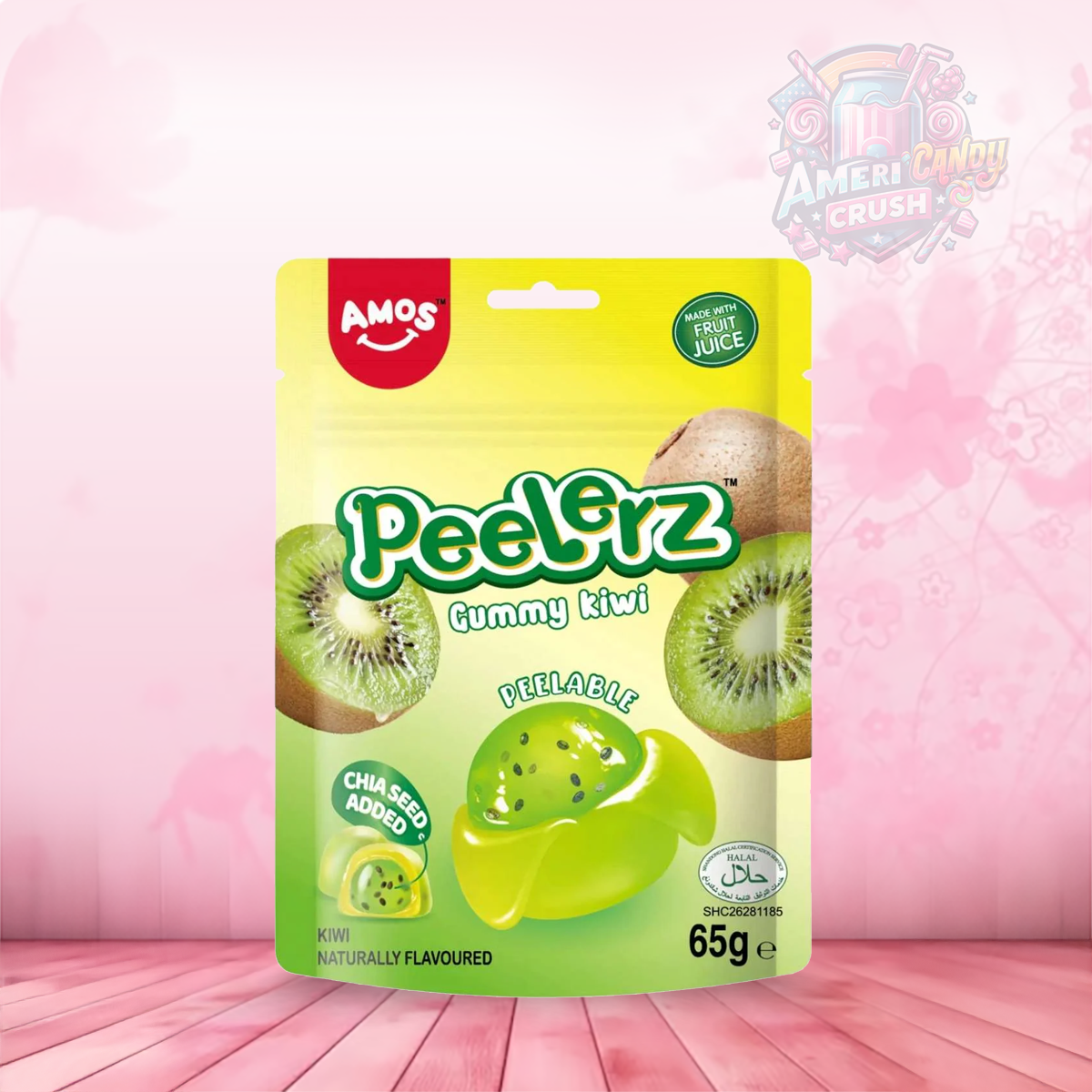 Amos Peelerz Halal Gummy Kiwi 65g