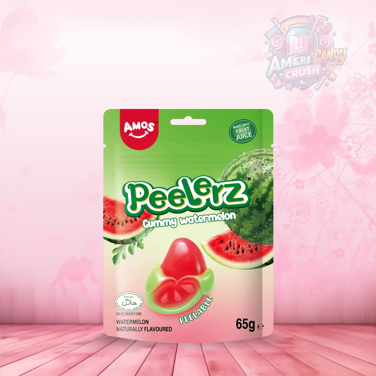 Amos Peelerz Halal Gummy Watermelon 65g