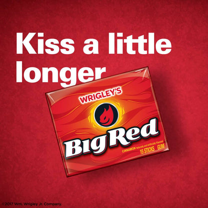 Big Red Cinnamon Chewing Gum  USA IMPORT (15 Sticks)