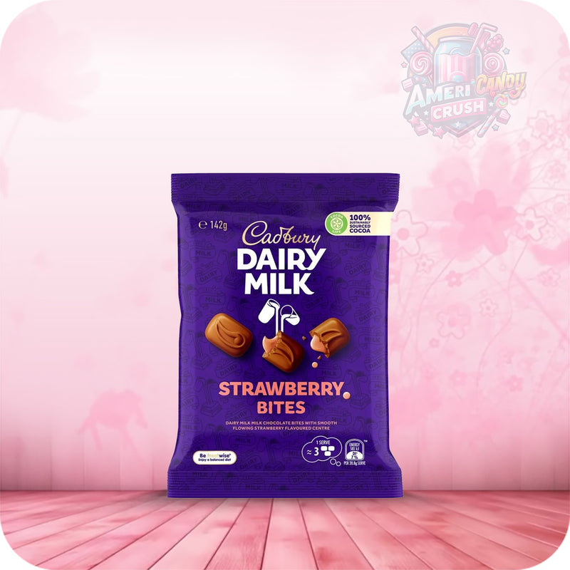 Cadbury Dairy Milk Strawberry Bites Chocolate Snack & Share 142G