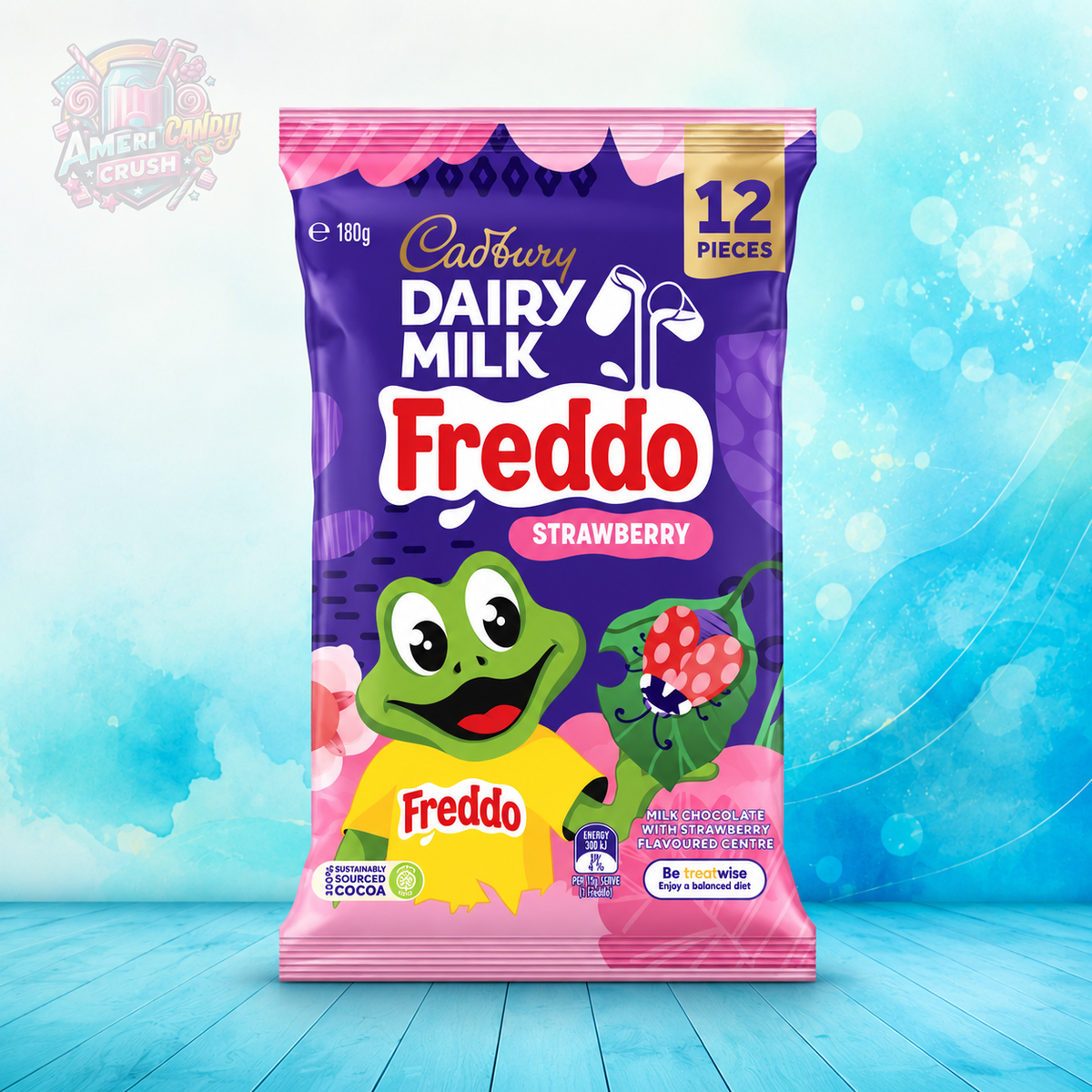 Cadbury Freddo Strawberry Chocolate Sharepack 180g Australia 12 Pack