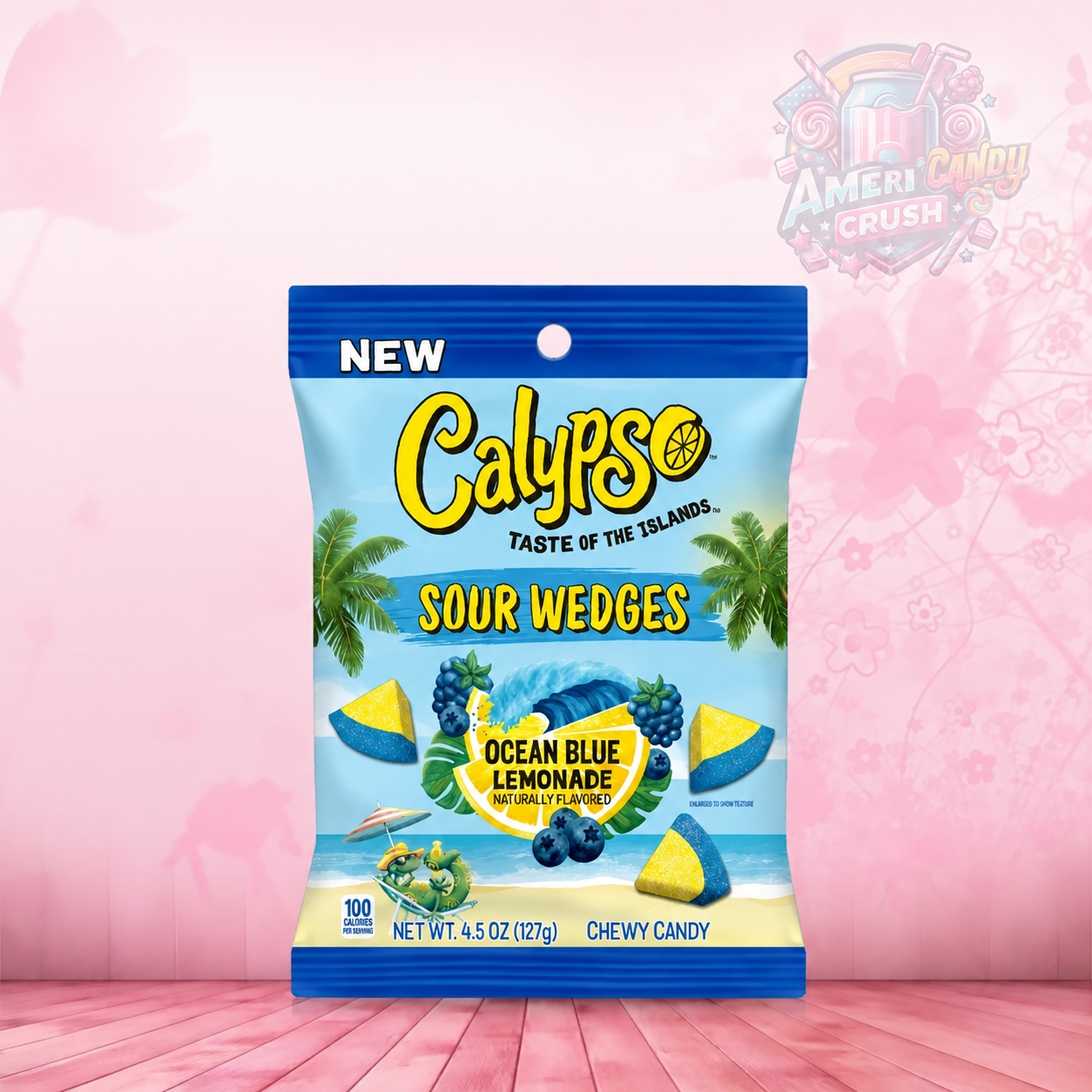 Calypso Sour Wedges Ocean Blue Peg Bag 4.5oz (127g)