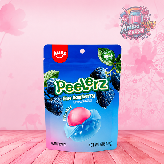 Amos Peelerz Gummy Blue Raspberry Peg Bag 6oz (170g)