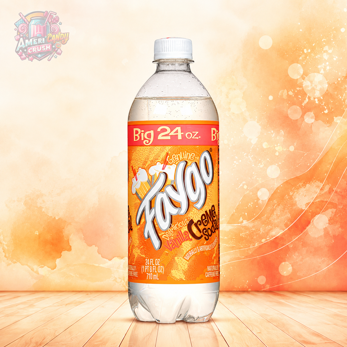 Faygo Creme Soda Vanilla 710ml 24oz bottle – American imported vanilla cream soda soft drink available to buy online in the UK