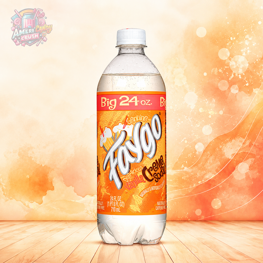 Faygo Creme Soda Vanilla 710ml 24oz bottle – American imported vanilla cream soda soft drink available to buy online in the UK