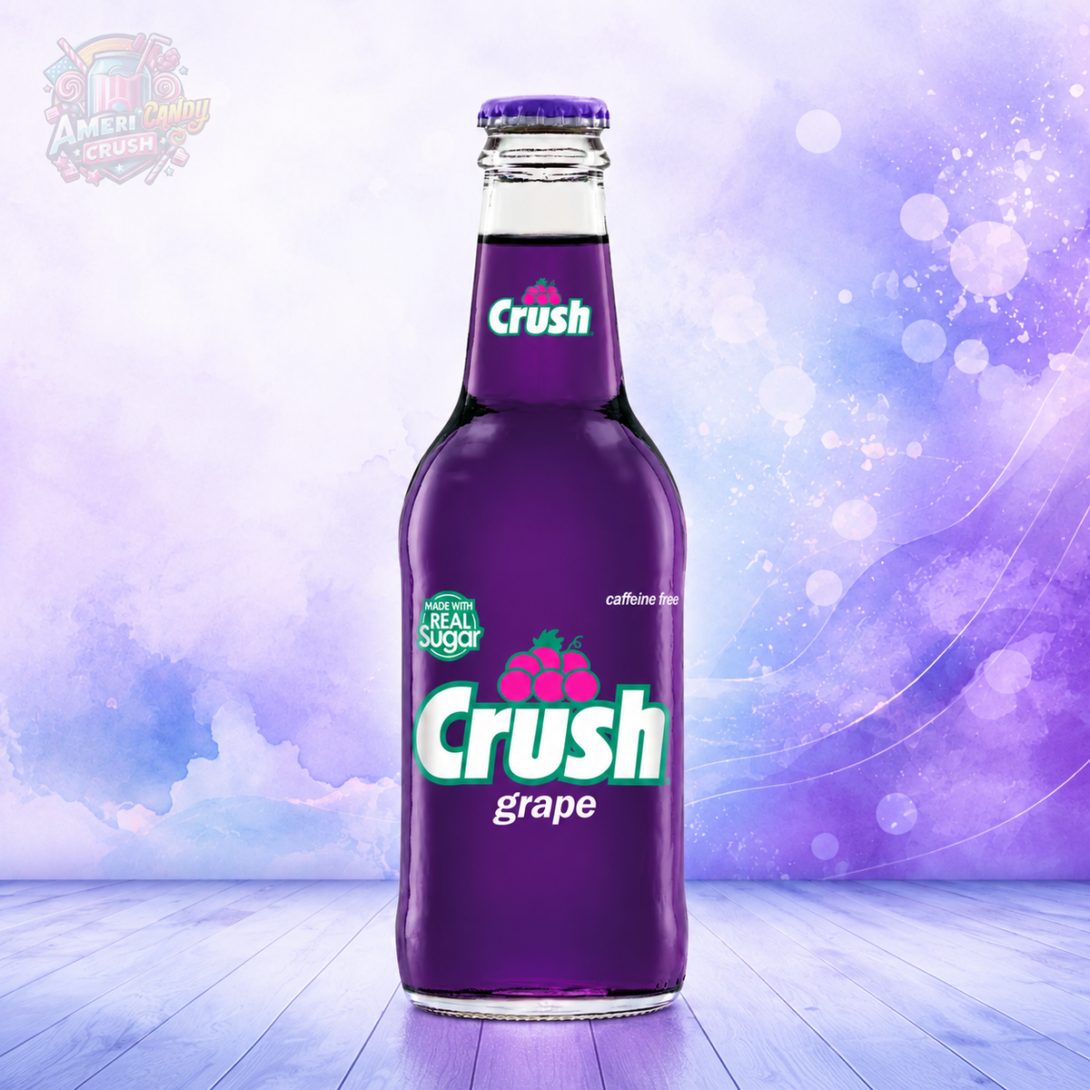 Crush Grape Soda Glass Bottle 355ml American grape fizzy drink