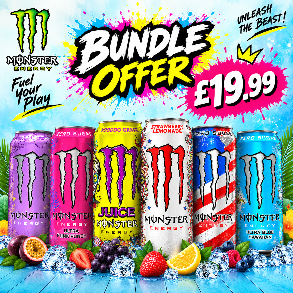 Monster Bundle (Pack of 6 Cans) Americandy