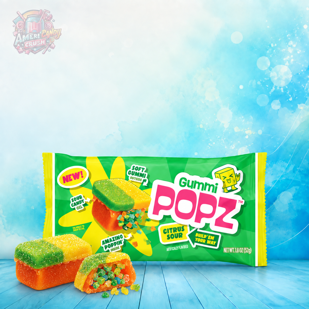 Gummi Popz American Candy Citrus Sour Gummy Candy 52g Americandy