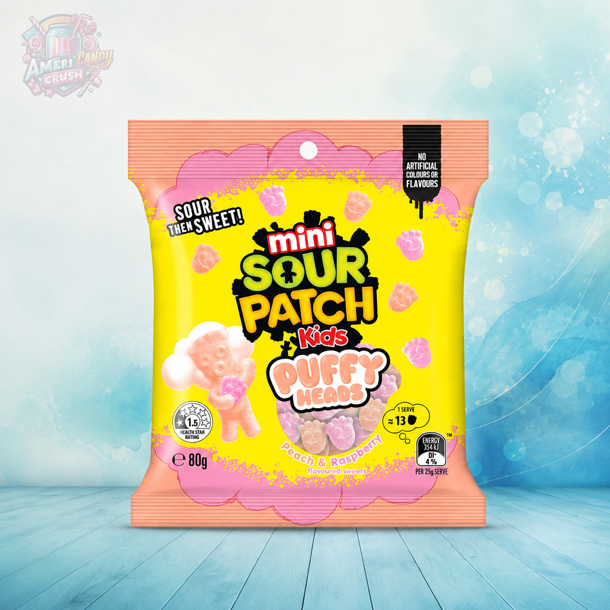 Sour Patch Kids Mini Puff Heads 80g Aussie