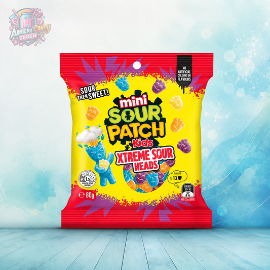 Sour Patch Kids Mini Xtreme Sour Heads Lollies 80g