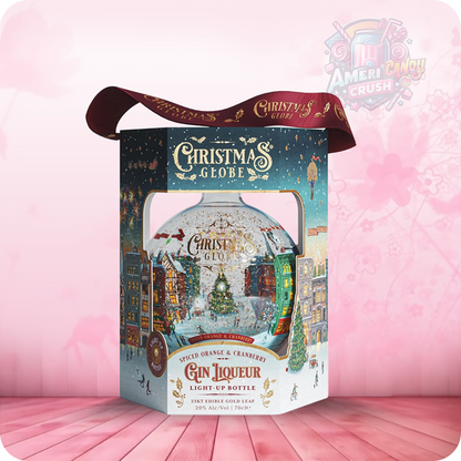 Christmas Snow Globe Light-Up Spiced Orange & Cranberry Gin Liqueur 70cl Christmas Gift Set