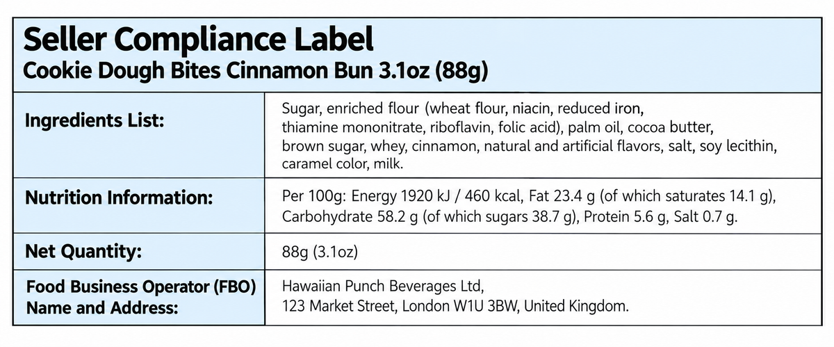 Cookie Dough Bites Cinnamon Bun 88g (3.1oz) – American Candy Americandy