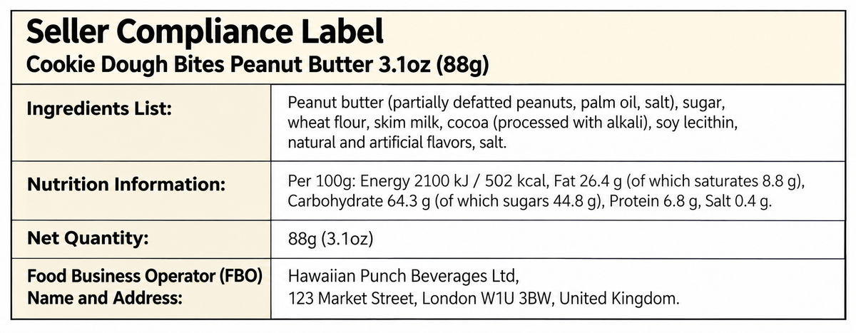 Cookie Dough Bites Peanut Butter 88g (3.1oz) – American Chocolate Candy Americandy