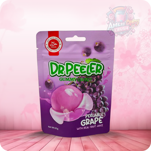 Dr Peeler Halal Gummy Candy Grape Peelable with Real Fruit Juice 65g
