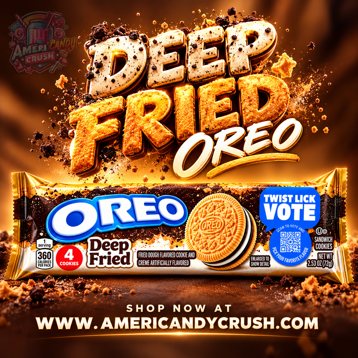 OREO Deep Fried Cookies Limited Edition USA 72g New 2026 Americandy