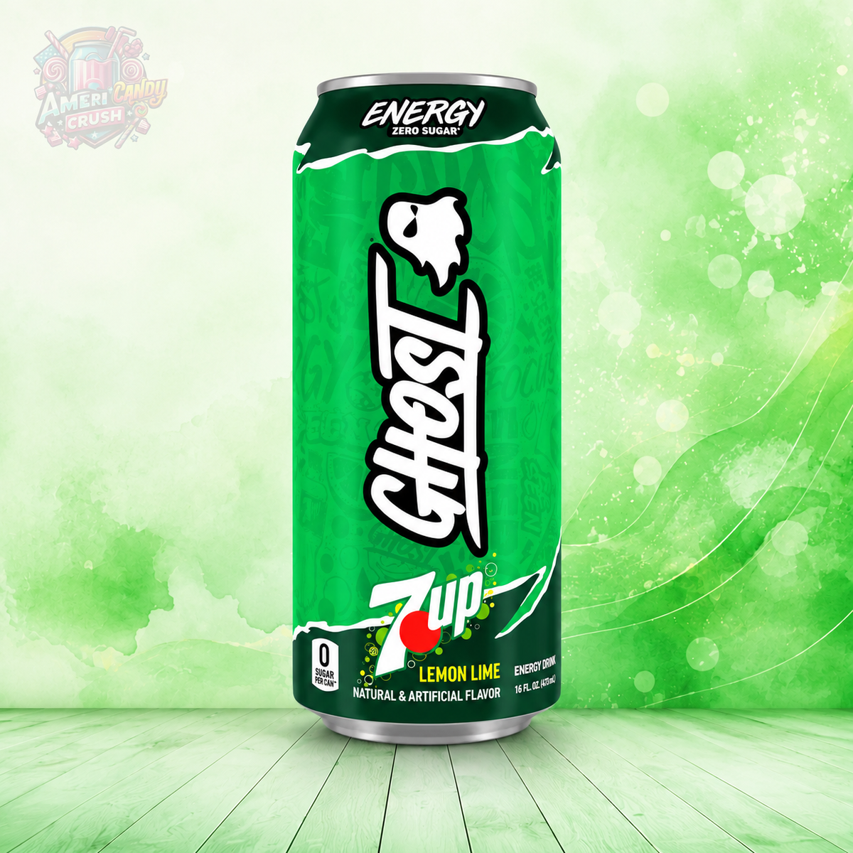 Ghost Energy x 7UP Lemon Lime Zero Sugar 473ml USA imported energy drink can
