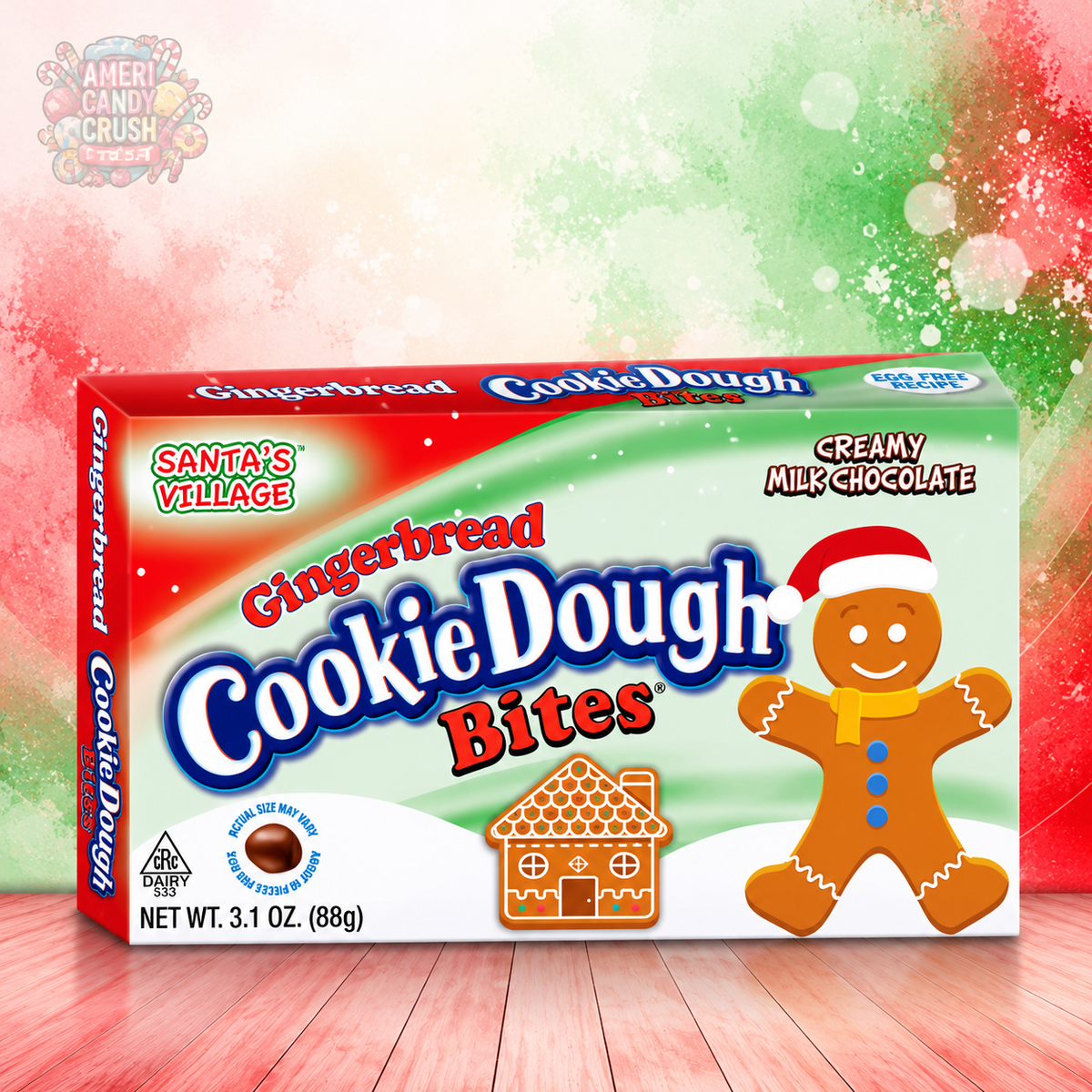 Santa's Village Xmas Gingerbread Cookie Dough Bites 88g – American Christmas Candy Americandy
