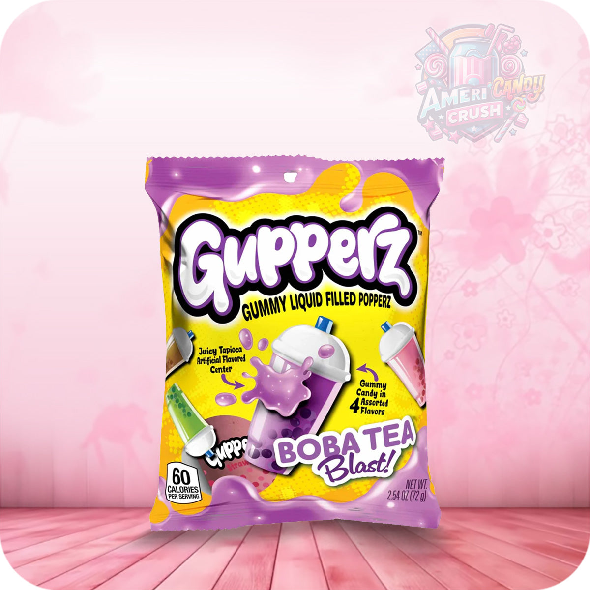 Gupperz Boba Tea Blast Liquid Filled Gummies 2.54oz (72g)