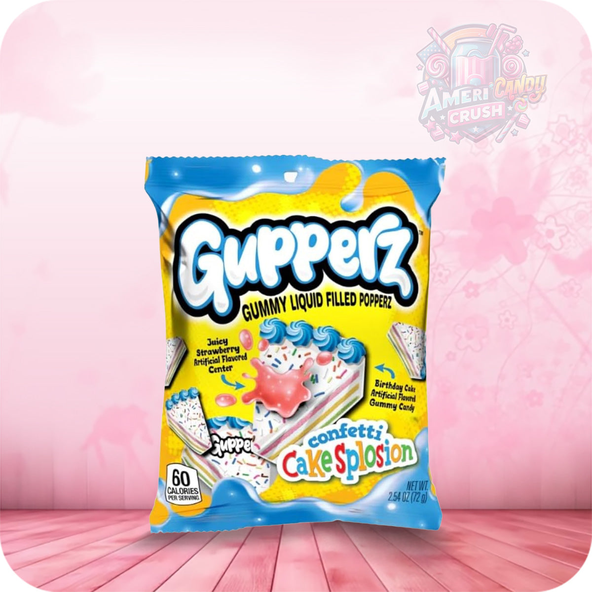 Gupperz Confetti Cakesplosion Liquid Filled Gummies 2.54oz (72g)