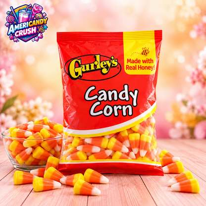 Gurley's Candy Corn 142g 5oz bag of traditional orange yellow and white American Halloween sweets imported from the USA
