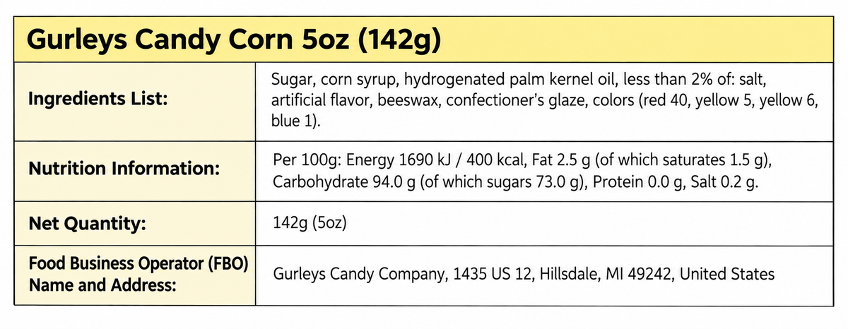 Gurley's Candy Corn 142g (5oz) – Original American Halloween Candy Americandy