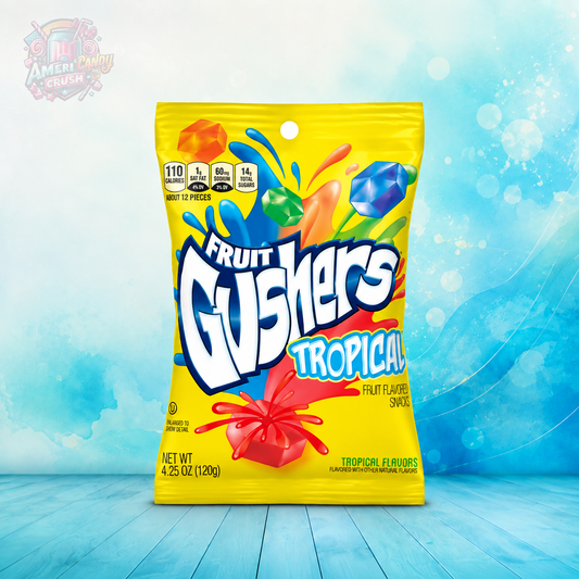 Gushers Tropical Fruit Flavoured Snacks 120g American Candy
