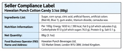 Hawaiian Punch Fruit Juicy Red Cotton Candy 88g (3.1oz) – USA Import Americandy