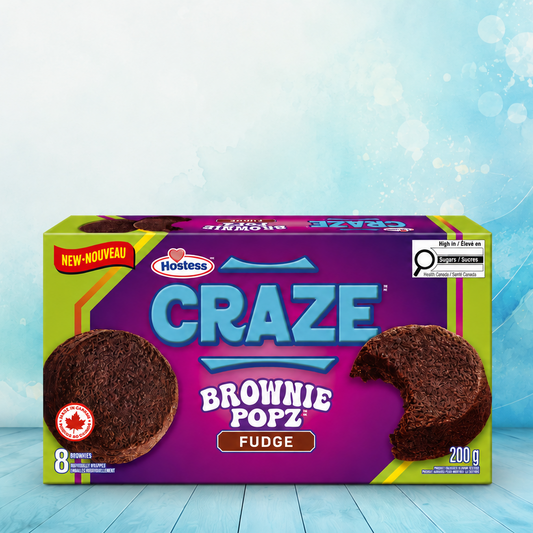 Hostess Craze Brownie Popz Fudge 200g 8Pk - SINGLE