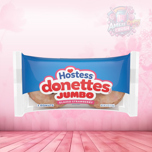 Hostess Glazed Strawberry Jumbo Donettes 4oz (113g) 2-Pack Single Serve