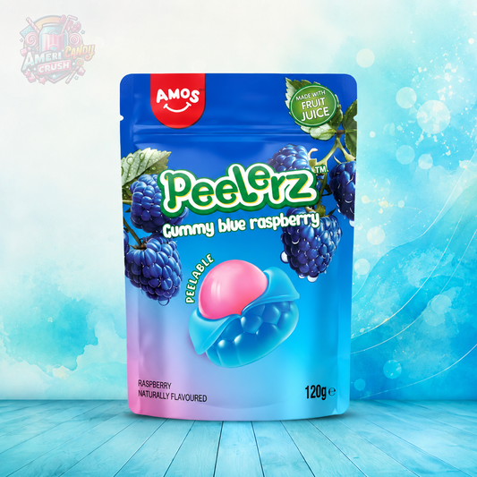 Amos Peelerz Gummy Blue Raspberry Peg Bag 120g Americandy