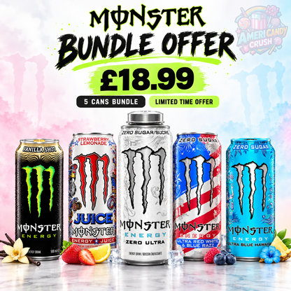 Monster Energy 5 Can Variety Bundle Version 2– Rare & Imported Flavours Americandy