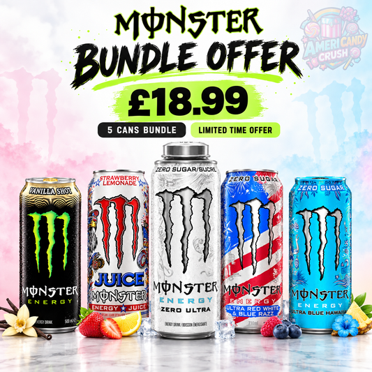 Monster Energy 5 Can Variety Bundle Version 2– Rare & Imported Flavours Americandy