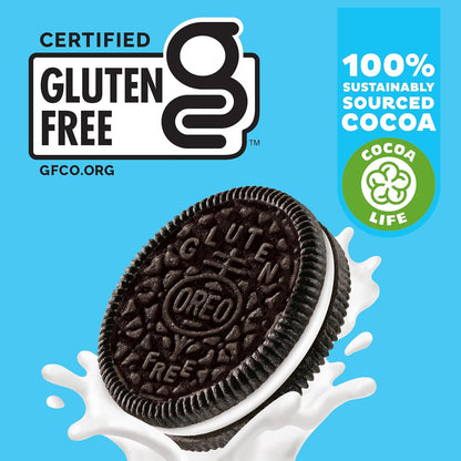 OREO Double Stuf Gluten Free Chocolate Sandwich Cookies, Gluten Free Cookies, 12.47 oz Packs Snack