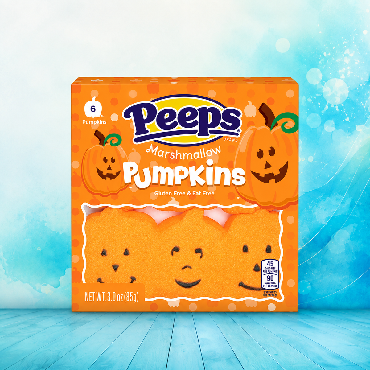 PEEPS Marshmallow Pumpkins 6ct 3oz 85g American Halloween Candy

