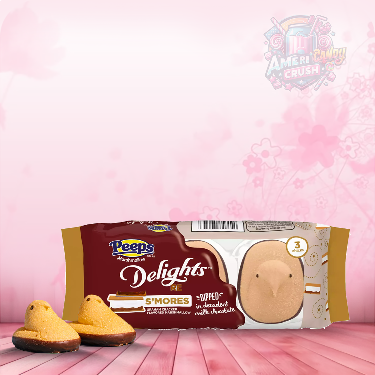 Peeps S'Mores Milk Chocolate Dipped Delights 3PK 1.5oz (42g)