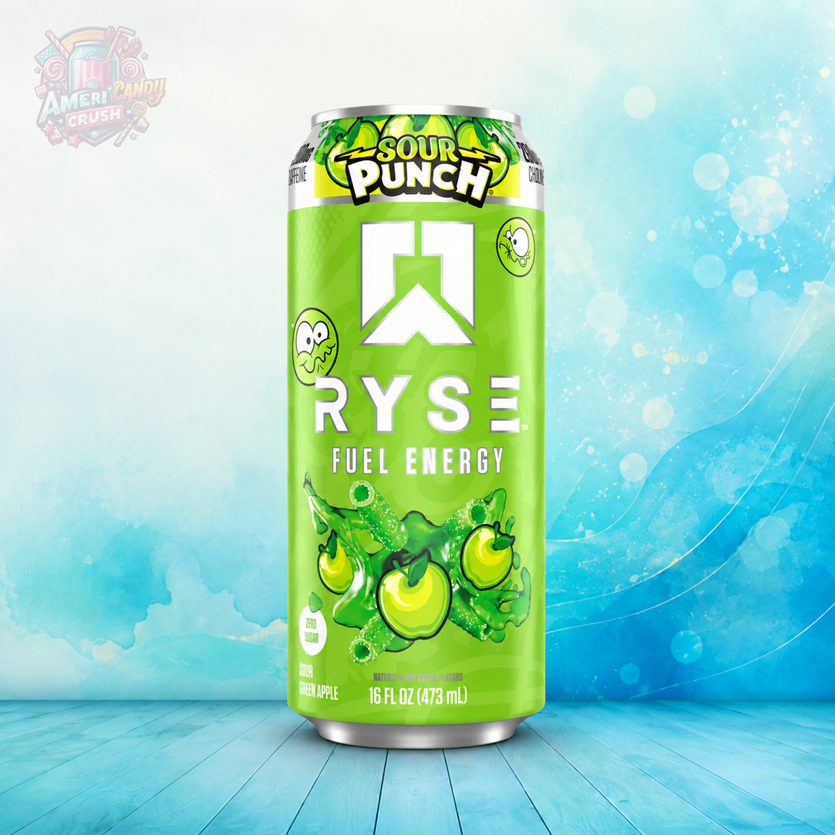 RYSE Fuel Sour Punch Sour Green Apple Zero Sugar Energy Drink 473ml Americandy