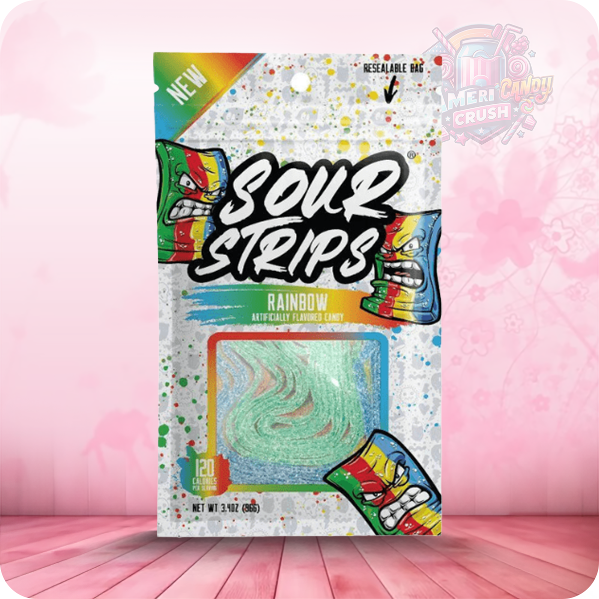 Sour Strips Rainbow Candies 96g