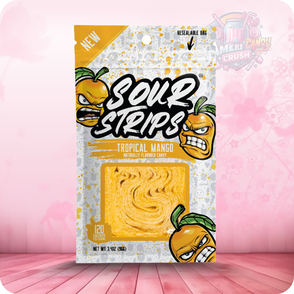 Sour Strips Tropical Mango Candies 96g