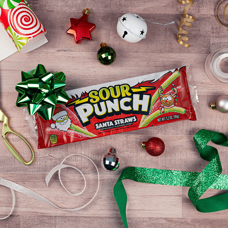 Sour Punch Santa straws 3.2oz tray