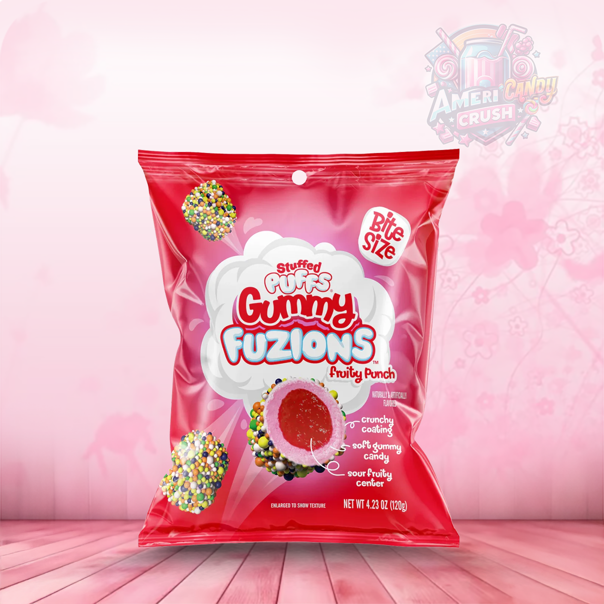 Stuffed Puffs Gummy Fuzions Fruity Punch USA 120g