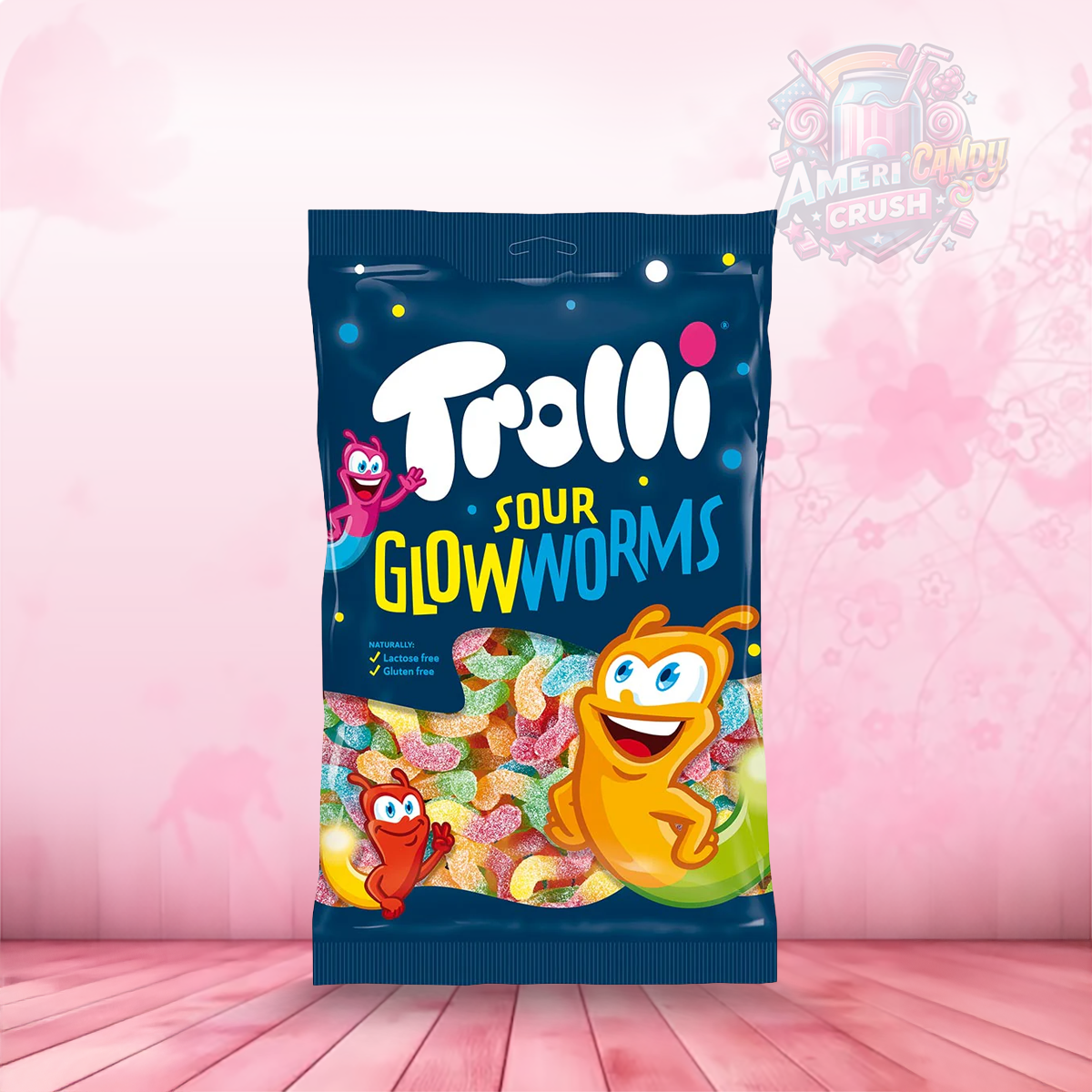 Trolli Halal Sour Glowworms 100g
